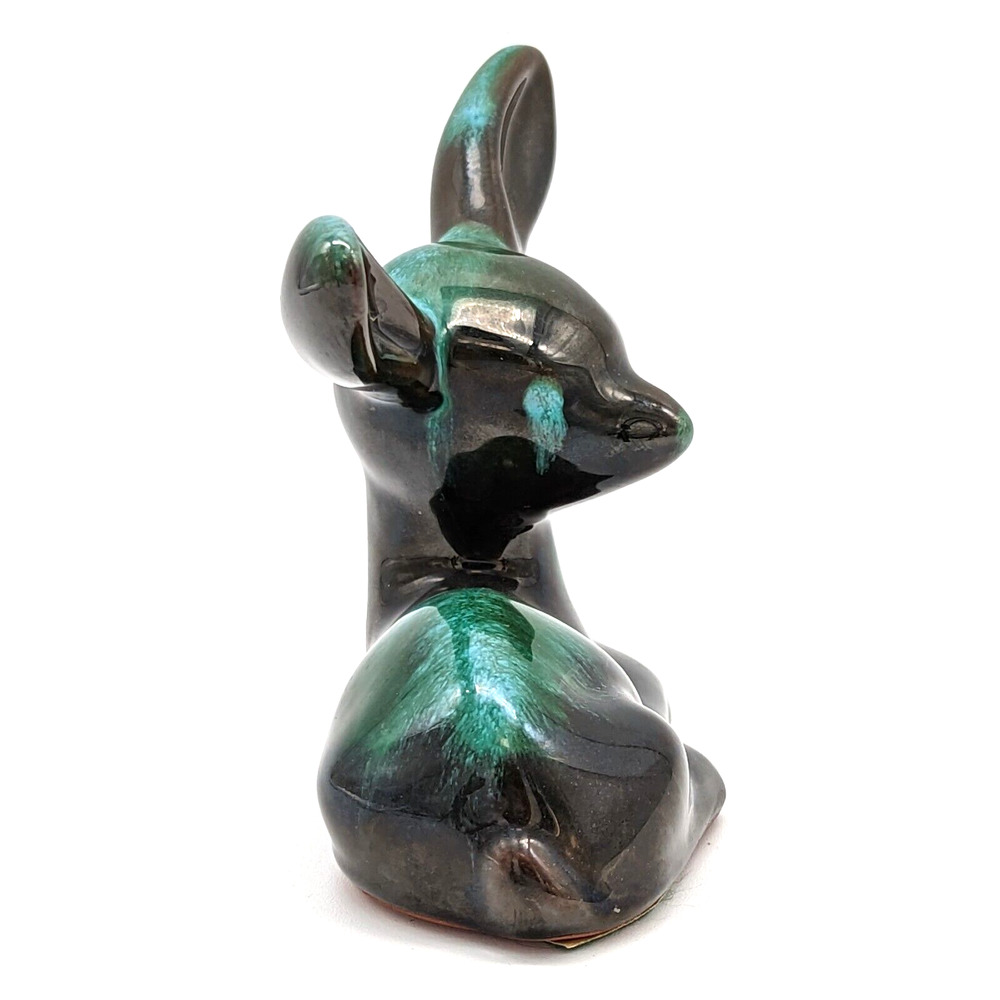 Blue Mountain Pottery Fawn Drip Glaze Blue Green Brown Redware Vintage - Picture 4 of 12